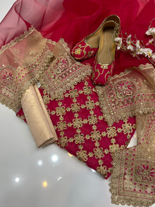 4pc Fancy Wedding Dress ( Khussa Gift)