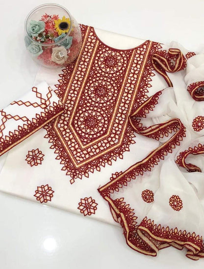 3pc Aari Sindhi Embroidered Dress (Premium Work)