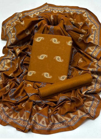 3pc Dhanak Marina Jacquard Multi Broshiya Dress