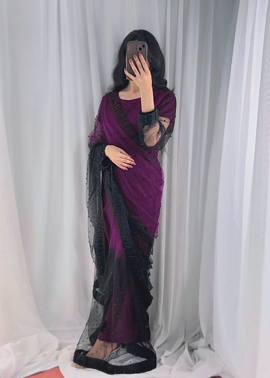 Unstitched Thread Work Saree