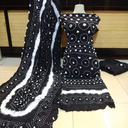 3pc Traditional Linen Chunri Design Dress