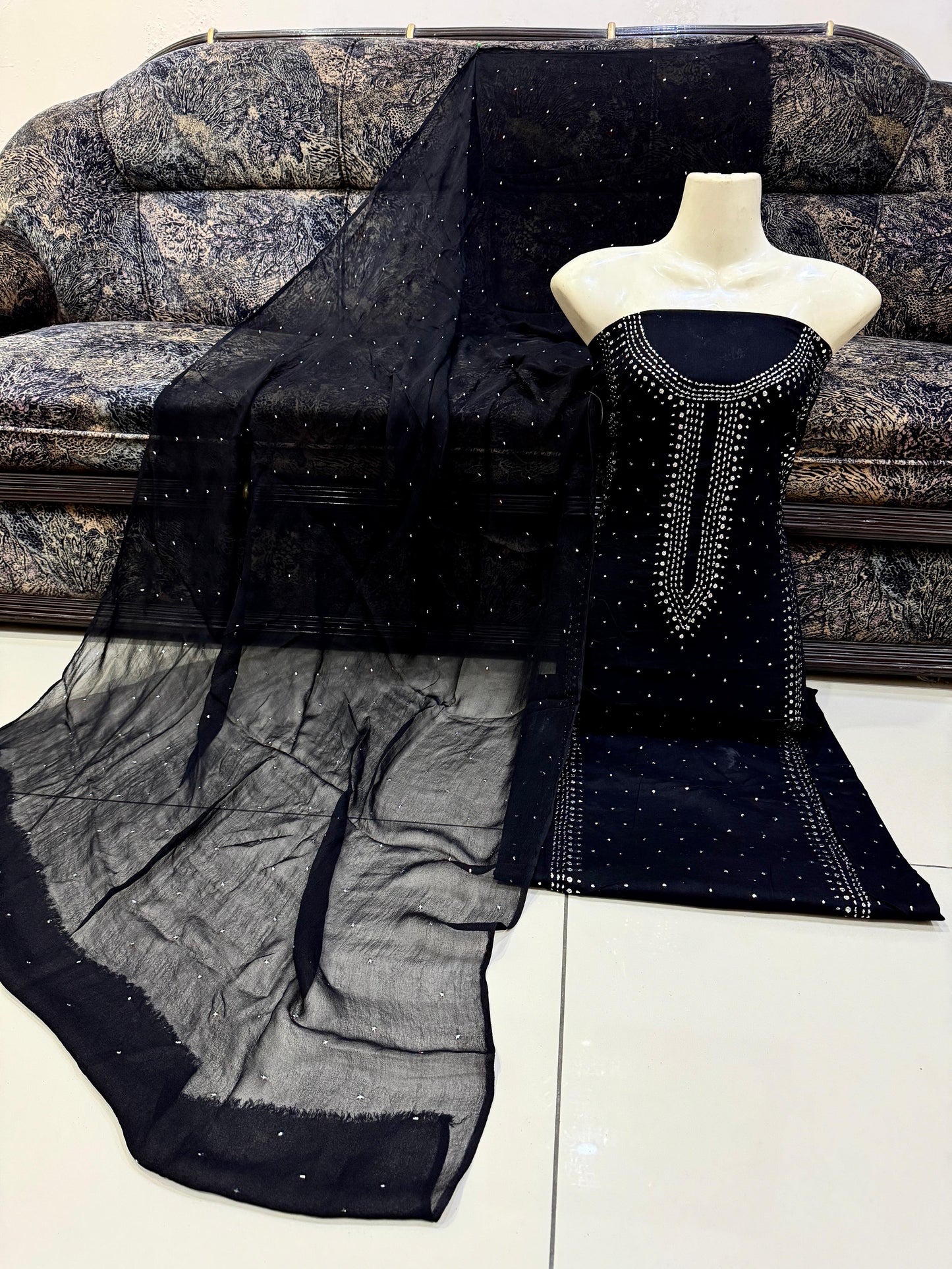 3pc Lawn Mukesh Work