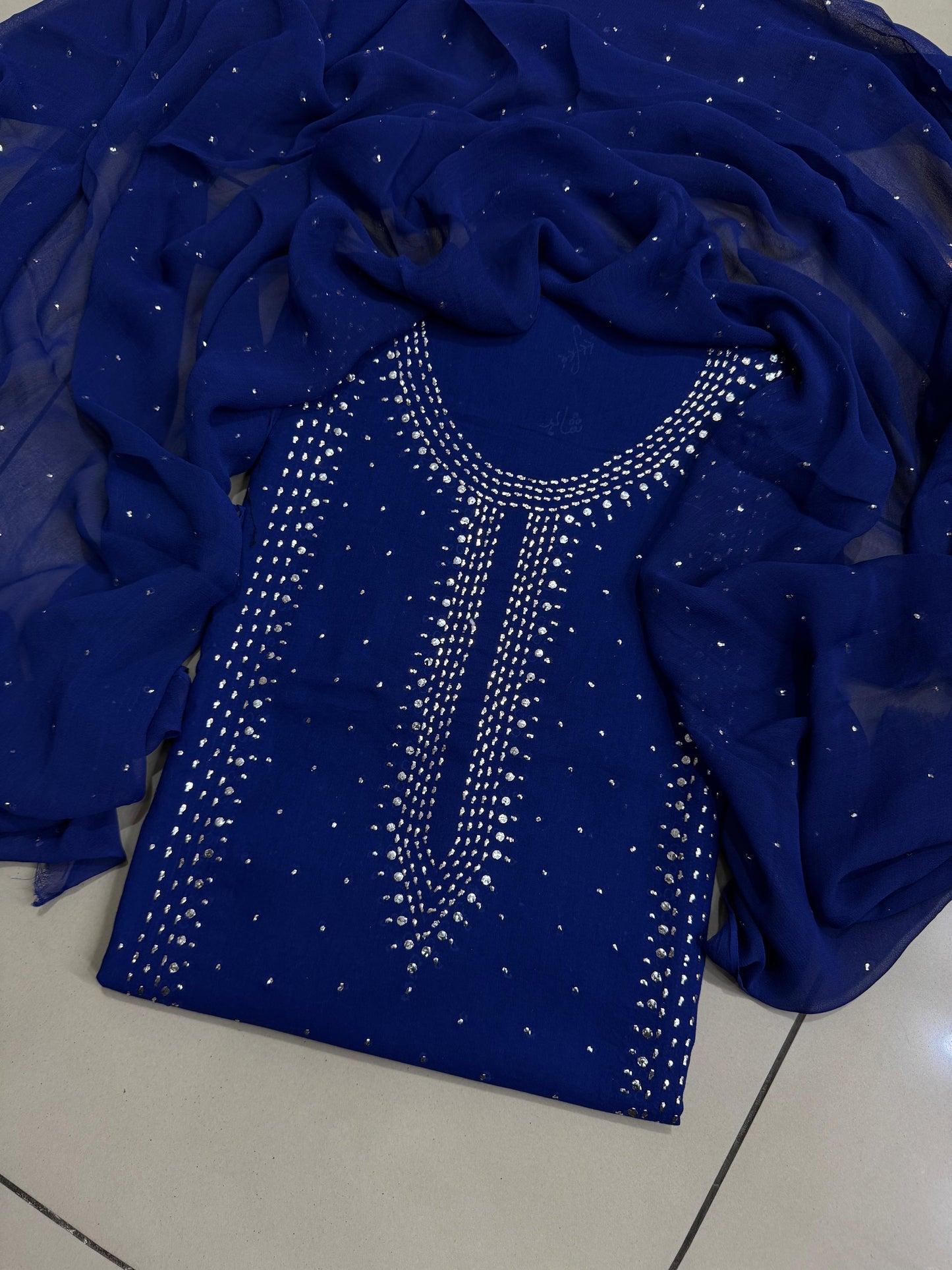 3pc Lawn Mukesh Work