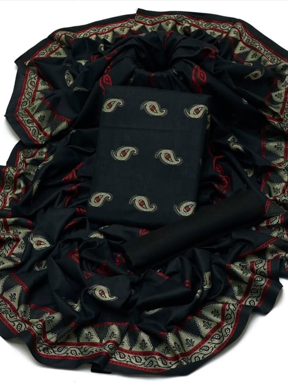 3pc Dhanak Marina Jacquard Multi Broshiya Dress