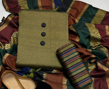 3pc Winter Wool Shawl Dress