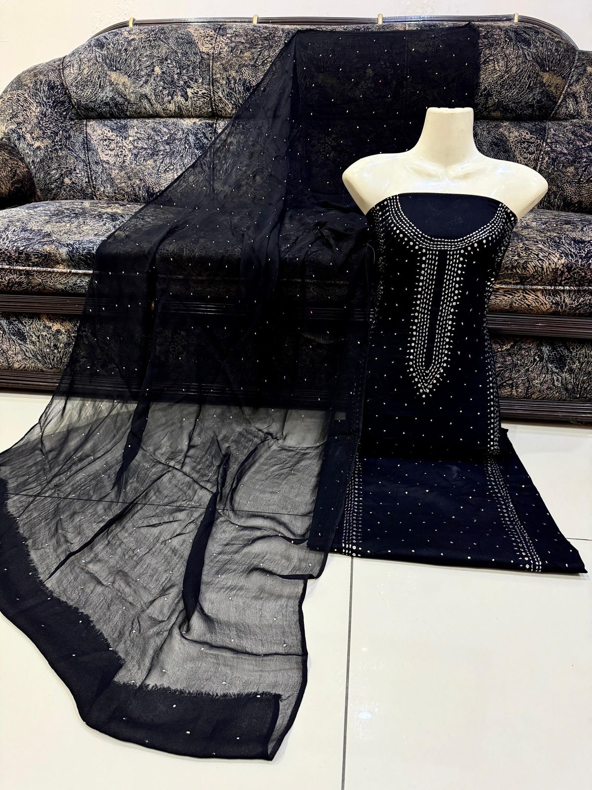 2pc Hand Made Mukesh Work Dress (Shirt & Dupata)