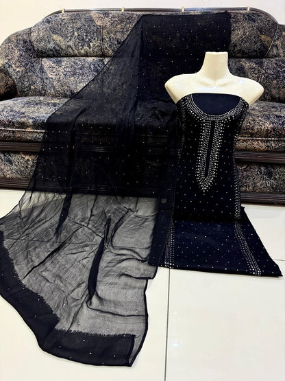 2pc Hand Made Mukesh Work Dress (Shirt & Dupata)