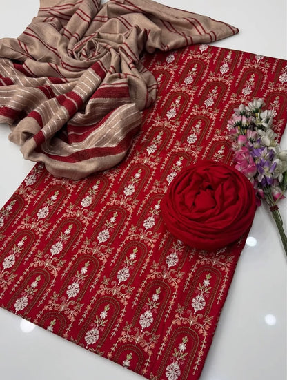 3pc Marina Sequence Embroided Broshia Shawl Dress